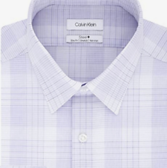 Calvin Klein Blue Dress Shirt with Point Collar - Picture 1 of 5
